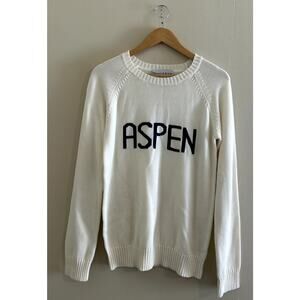 White Ellsworth and Ivey Aspen Winter Ski Knit Crewneck Sweater Women's Small